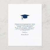 Carte de remerciements de graduation du budget pho (Dos)