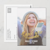 Carte de remerciements de graduation du moment de (Devant / Derrière)