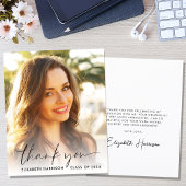 Carte de remerciements de graduation du script pho