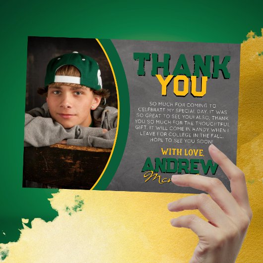 Carte de remerciements de graduation du tableau de