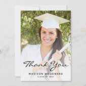 Carte de remerciements de graduation en noir à deu (Devant)