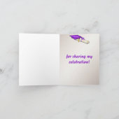 Carte de remerciements de graduation en violet et  (Intérieur)