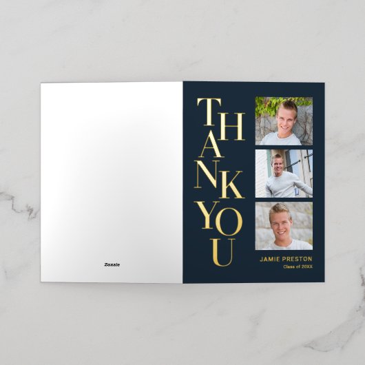 Carte de remerciements de graduation FOIL de charm (Mise à l'extérieur)