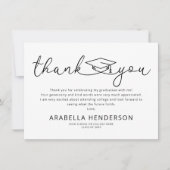 Carte de remerciements de graduation moderne (Devant)