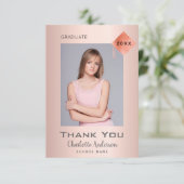 carte de remerciements de graduation moderne or ro (Debout devant)