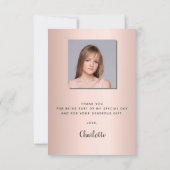 carte de remerciements de graduation moderne or ro (Dos)