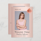carte de remerciements de graduation moderne or ro (Devant / Derrière)