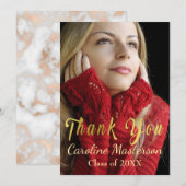 Carte de remerciements de graduation personnalisab (Devant / Derrière)