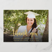 Carte de remerciements de graduation photo de scri (Recto)