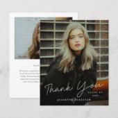 Carte de remerciements de graduation photo du scri (Devant / Derrière)