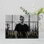 Carte de remerciements de graduation photo Gold Fo (Debout devant)