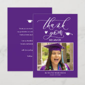 Carte de remerciements de graduation photo minimal (Devant / Derrière)