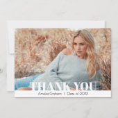 Carte de remerciements de graduation photo moderne (Devant)