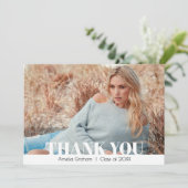 Carte de remerciements de graduation photo moderne (Debout devant)