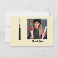 Carte de remerciements de graduation photo Tassel