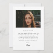 Carte de remerciements de graduation photo vertica (Dos)