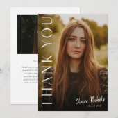 Carte de remerciements de graduation photo vertica (Devant / Derrière)