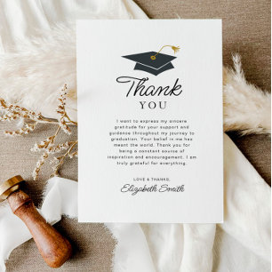 carte de remerciements de graduation simple en noi