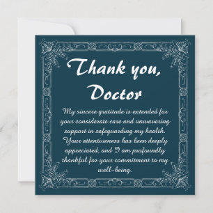 Carte de remerciements de gratitude pour les médec