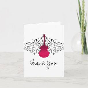 Carte de remerciements de guitare Hot Pink