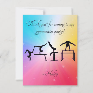 Carte de remerciements de Gymnastique Anniversaire