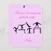 Carte de remerciements de Gymnastique Anniversaire (Devant / Derrière)