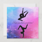 Carte de remerciements de gymnastique en rose / bl (Dos)