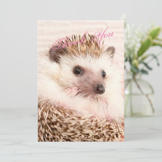 Carte de remerciements de Hérisson (Debout devant)