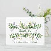 Carte de remerciements de jardin d'herbes - Bleu v (Debout devant)