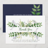 Carte de remerciements de jardin d'herbes - Bleu v (Devant / Derrière)