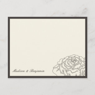 Carte de remerciements de jardin Rose - Charbon