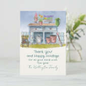 Carte de remerciements de jardinier paysager (Debout devant)