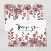 Carte De Remerciements De jolies fleurs aquarelles mauves (Devant / Derrière)