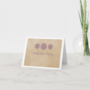 Carte de remerciements de joueur de dés de purple 