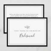 Carte de remerciements de la bonne de garde minima (Devant / Derrière)