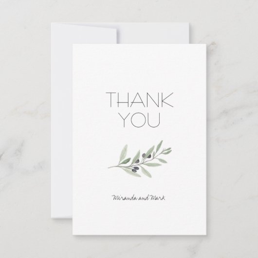 Carte de remerciements de la branche d'olive (Devant)