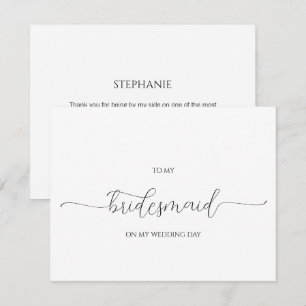 Carte de remerciements de la femme de chambre d'hô