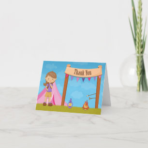 Carte de remerciements de la fête de camping