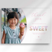 Carte de remerciements de la fête de la crème glac