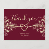 Carte de remerciements de la Fête des mariées flor (Devant)