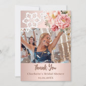 carte de remerciements de la Fête des mariées rose (Devant)