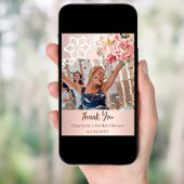 carte de remerciements de la Fête des mariées rose