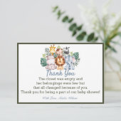 Carte de remerciements de la fête du Baby shower a (Debout devant)