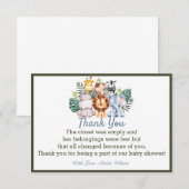 Carte de remerciements de la fête du Baby shower a (Devant / Derrière)