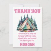 Carte de remerciements de la fête du camping (Devant)