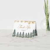Carte de remerciements de la forêt d'hiver du floc (Devant)