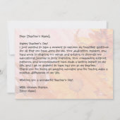 Carte de remerciements de la Journée des enseignan (Dos)