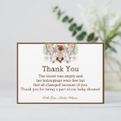 Carte de remerciements de la partie Baby shower af (Debout devant)