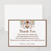 Carte de remerciements de la partie Baby shower af (Devant / Derrière)