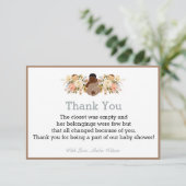 Carte de remerciements de la partie Baby shower af (Debout devant)